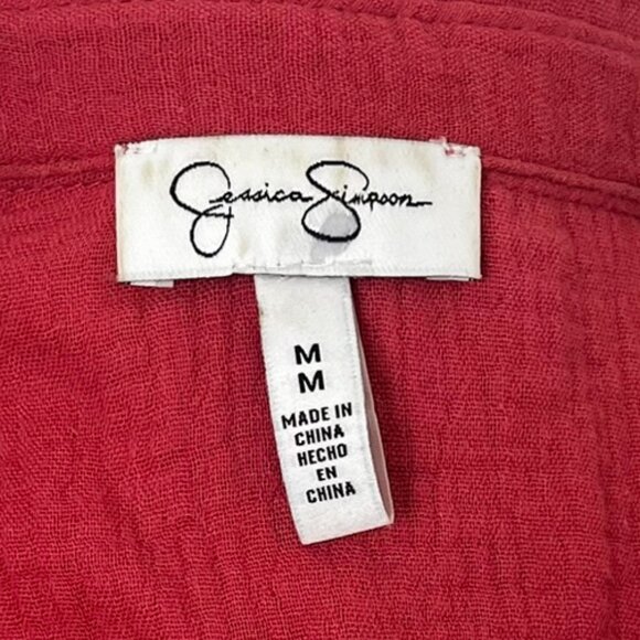 NWOT Jessica Simpson Gauze LS Top Sz M - Picture 3 of 3